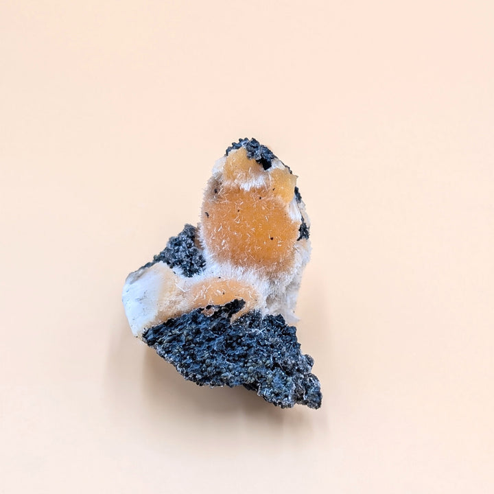 Thomsonite with Mesolite on Black Heulandite Matrix - Collector’s Specimen