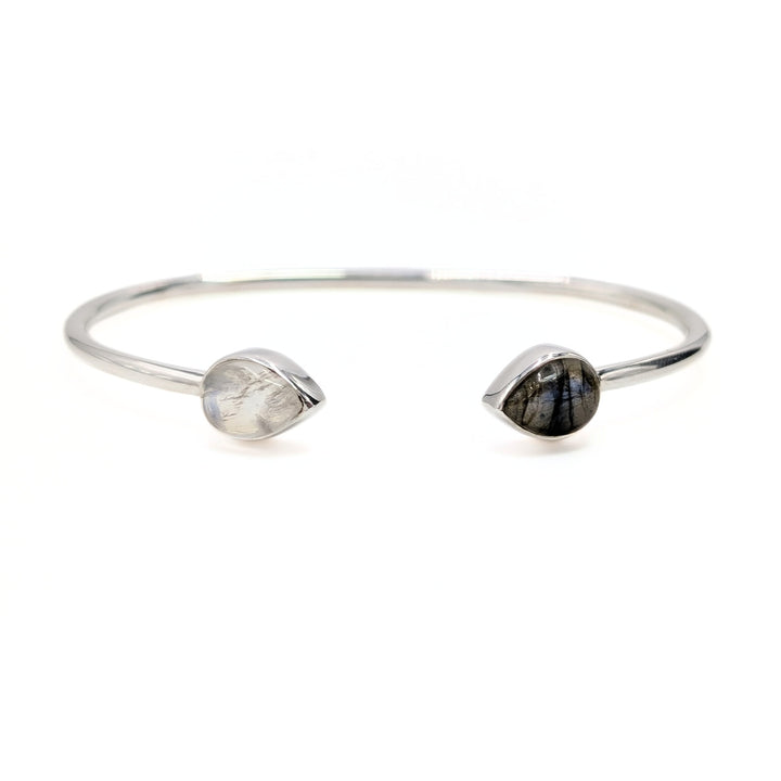Labradorite & Moonstone Bracelet in Sterling Silver