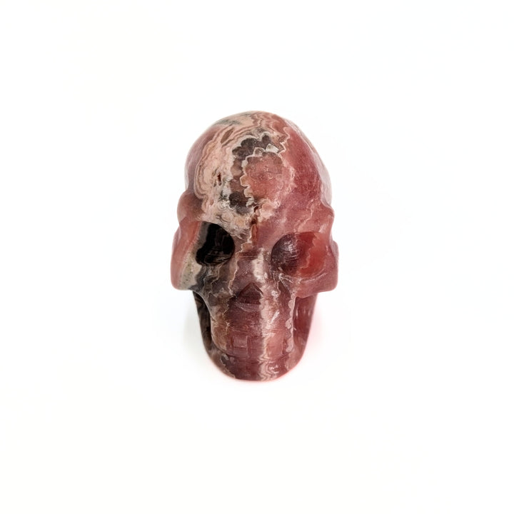 Rhodochrosite Carved Skull Figurine