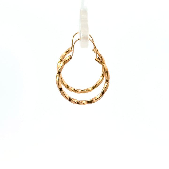 Vintage 14K Gold Twisted Hoop Earrings