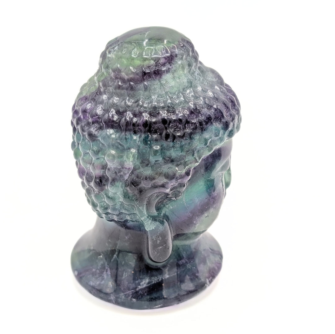 Carved Fluorite Buddha Head Figurine