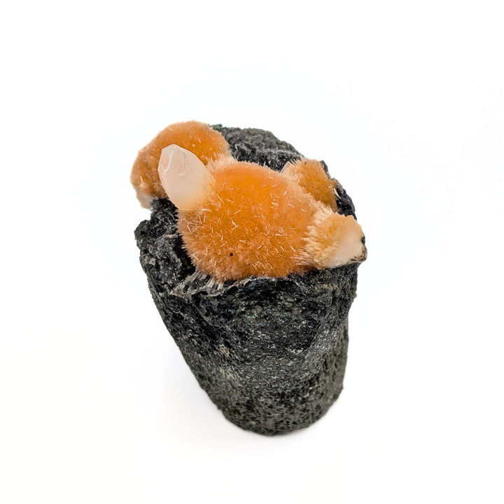 Orange Thomsonite with Mesolite, Calcite & Black Heulandite Freeform