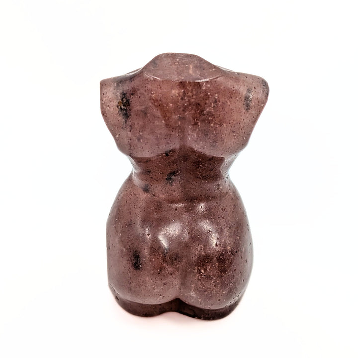 Strawberry Quartz Carved Female Torso Figurine