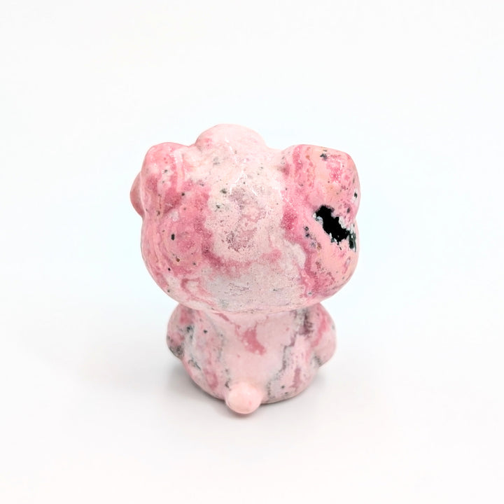 Hello Kitty Inspired Rhodonite Figurine