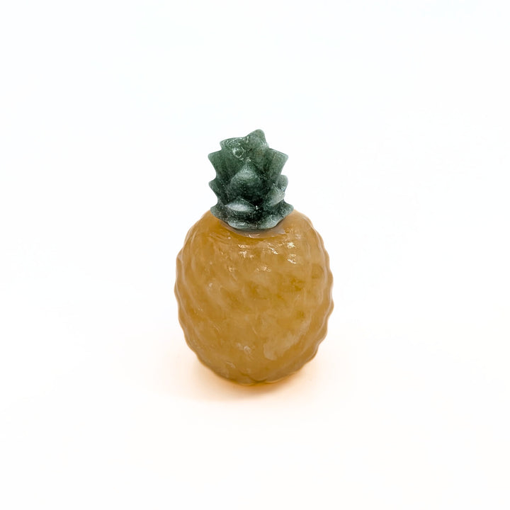 Orange Calcite & Green Aventurine Pineapple Carvings
