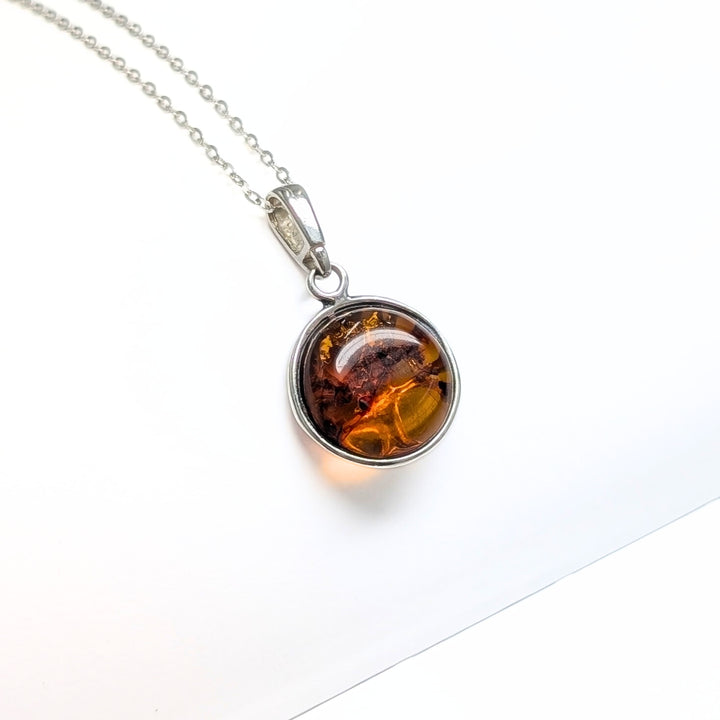 Amber Tree of Life Necklace in Sterling Silver