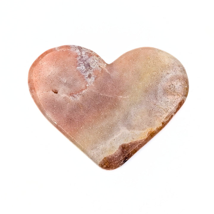 Pink Amethyst Polished Flat Heart Carving