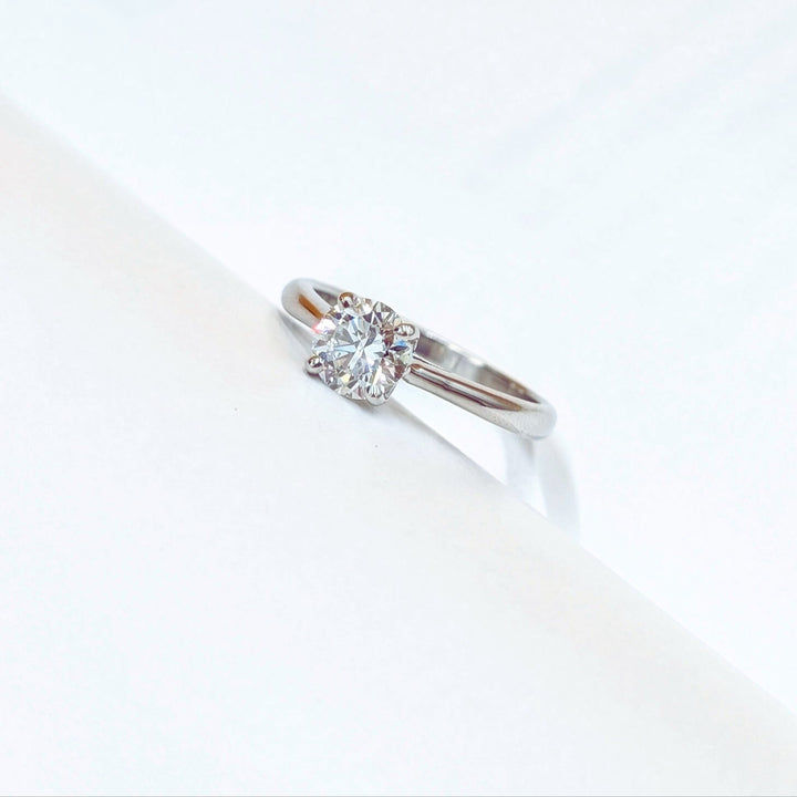 Lab-Grown Brilliant Round-Cut Diamond Ring in Sterling Silver