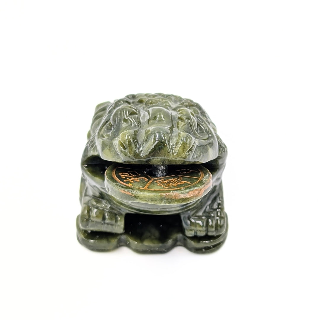 Jade Money Toad with Rotating Coin