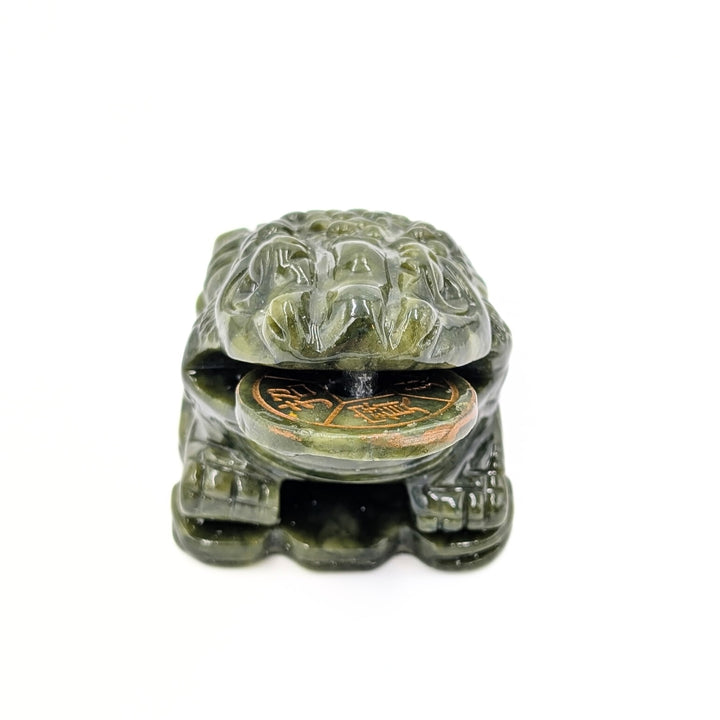 Jade Money Toad with Rotating Coin