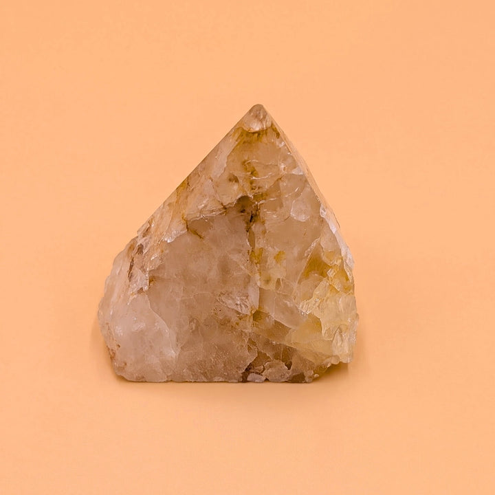 Golden Healer Quartz Polished Point with Raw Base