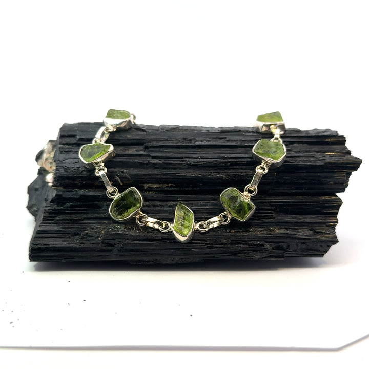 Peridot Freeform Bracelet in Sterling Silver