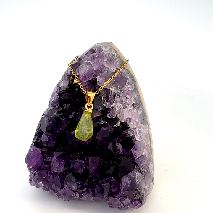 Peridot Freeform Necklace in Vermeil