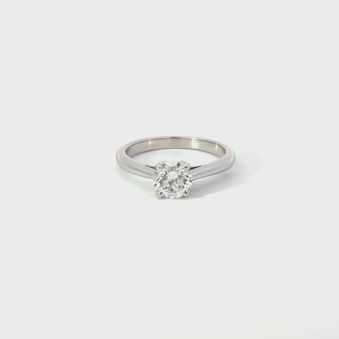 Lab-Grown Brilliant Round-Cut Diamond Ring in Sterling Silver