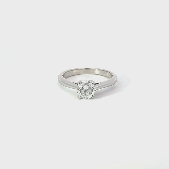 Lab-Grown Brilliant Round-Cut Diamond Ring in Sterling Silver
