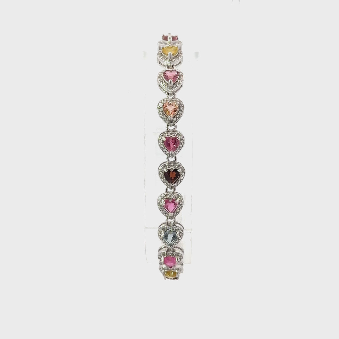 Multicolored Tourmaline Bracelets in Sterling Silver