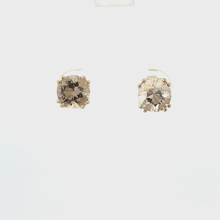 Herkimer Quartz Stud Earrings in Sterling Silver