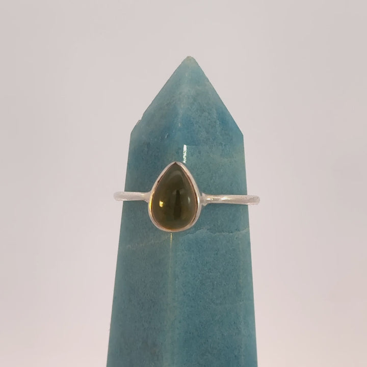 Citrine Pear Ring in Sterling Silver