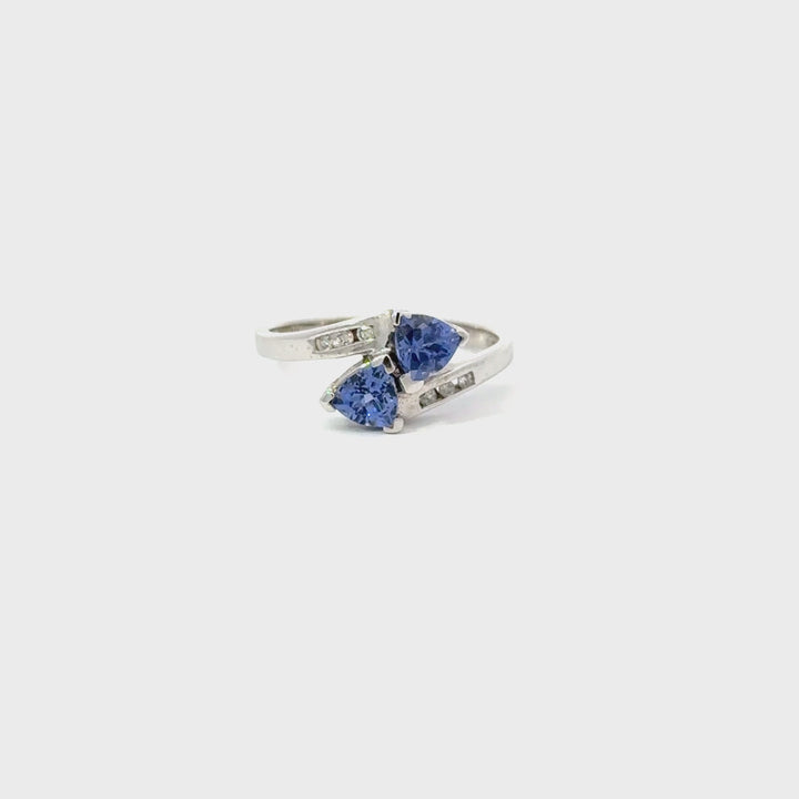 Tanzanite & Diamond Ring in 10K White Gold