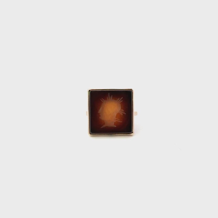 Vintage Sardonyx Ring in 10K Yellow Gold