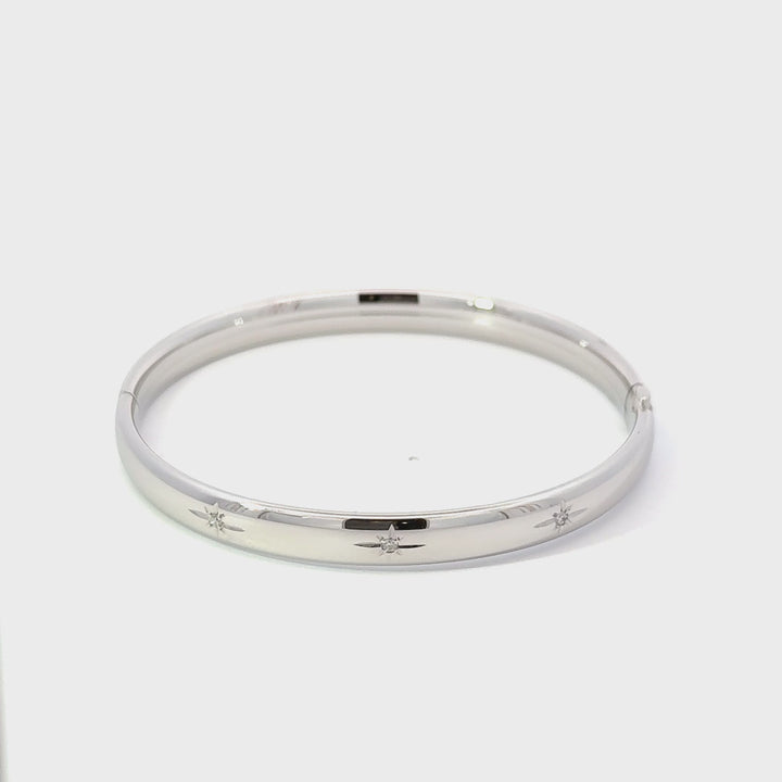 Triple Diamond Starburst Bracelet in Sterling Silver
