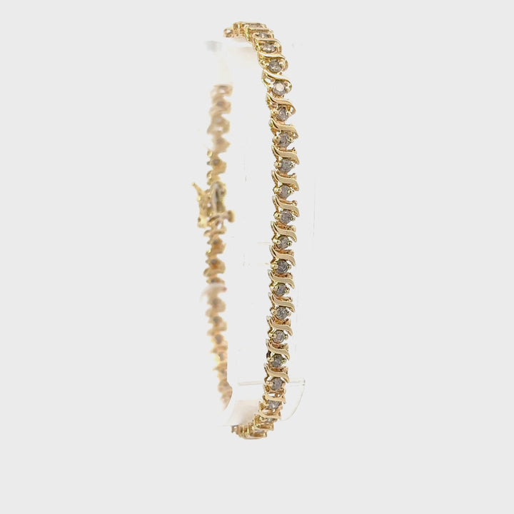 Vintage Diamond Tennis Bracelet in 10K Yellow Gold