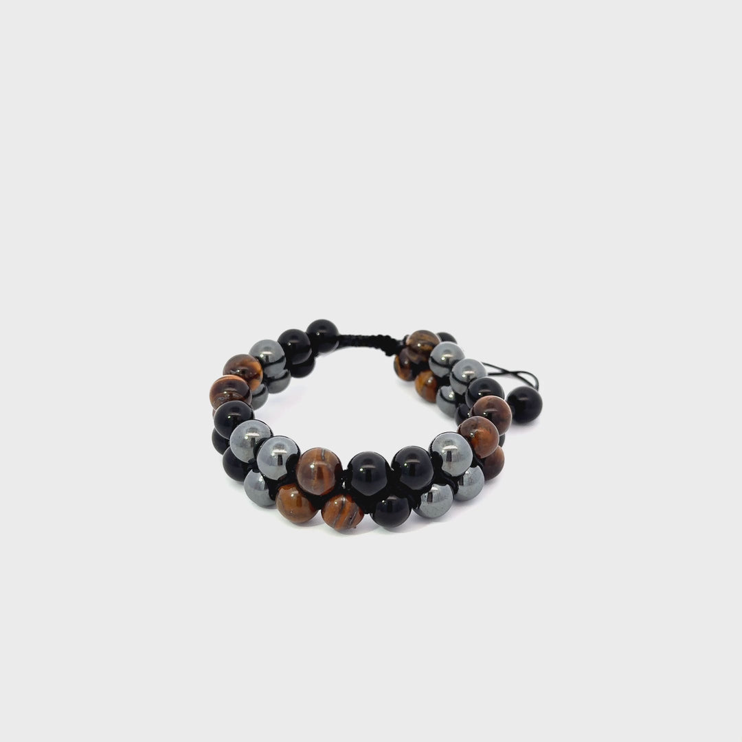 Protection Beaded Bracelet – Tiger’s Eye, Obsidian & Hematite