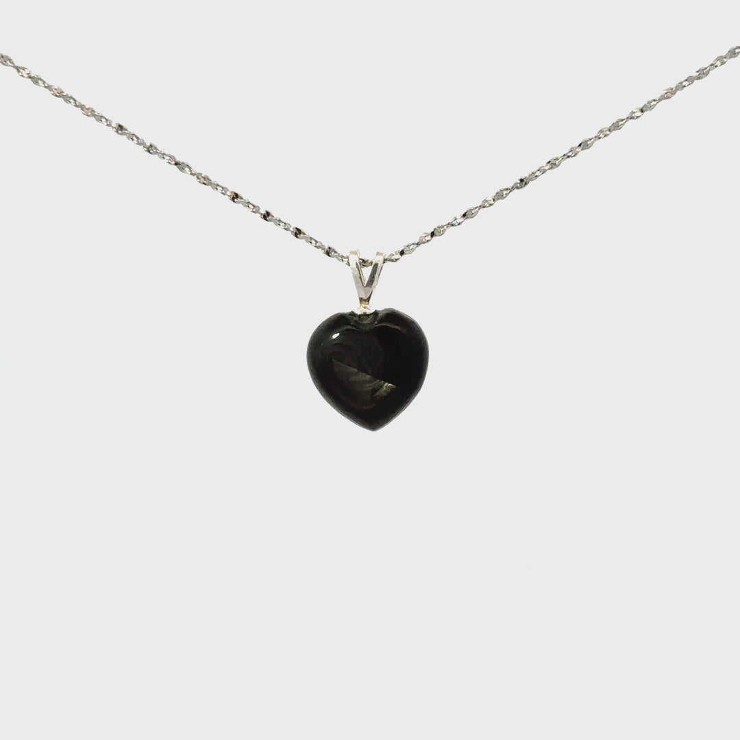 Hypersthene Heart Necklace