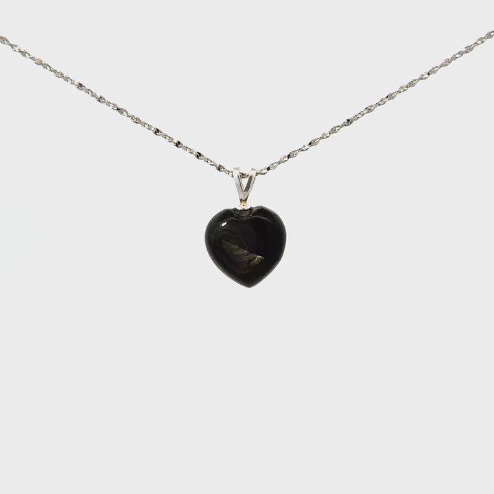 Hypersthene Heart Necklace
