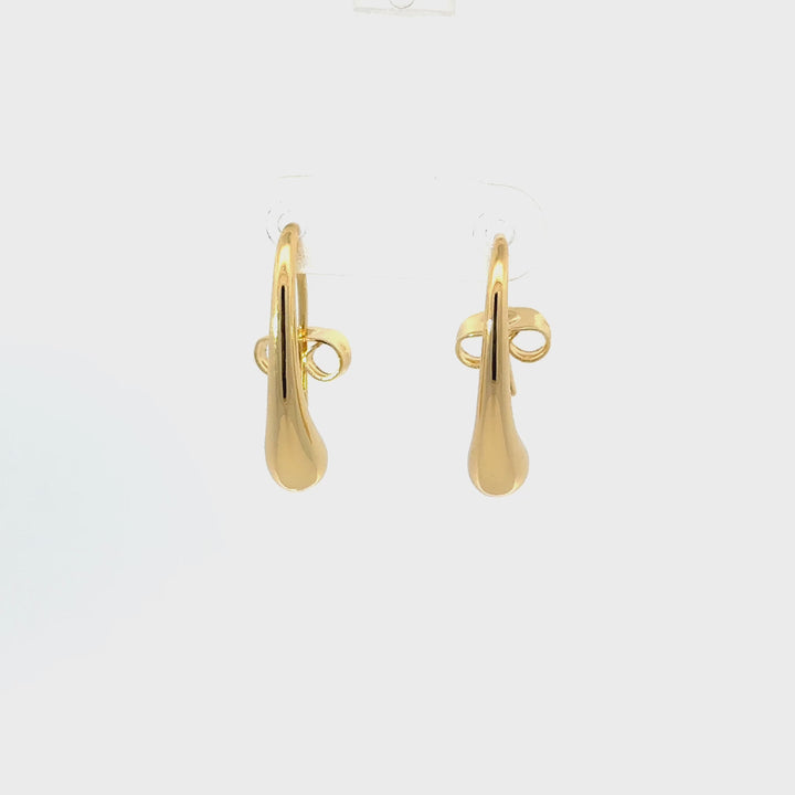 Teardrop Hoop Earrings in Gold Filled