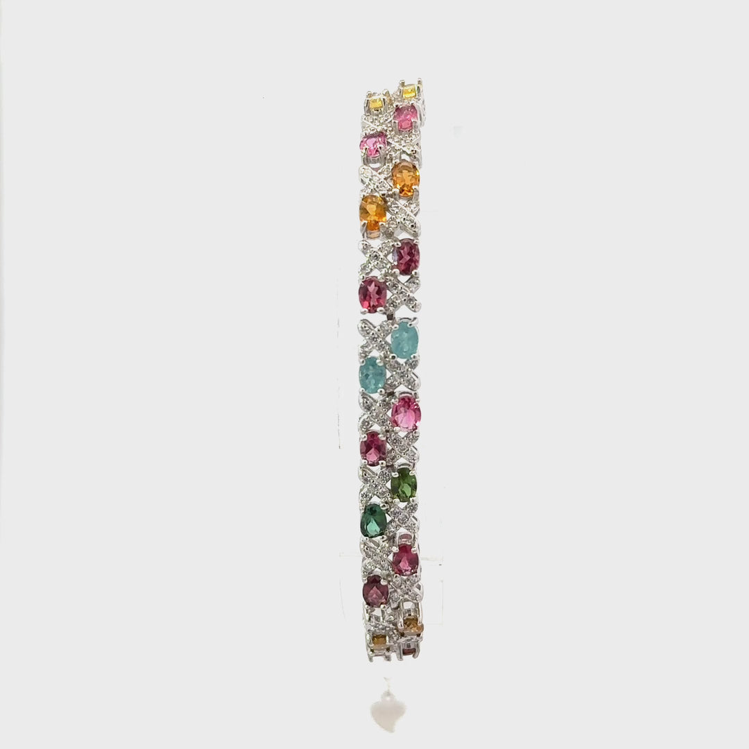Multicolored Tourmaline Bracelets in Sterling Silver