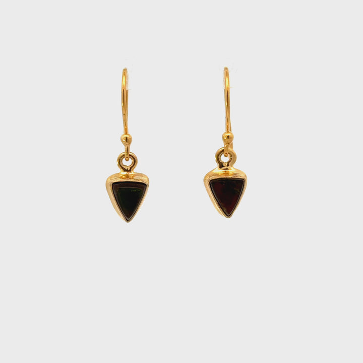 Ammolite Dangle Earrings in 18K Gold-Plated Sterling Silver