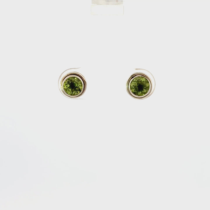 Peridot Stud Earrings in Sterling Silver