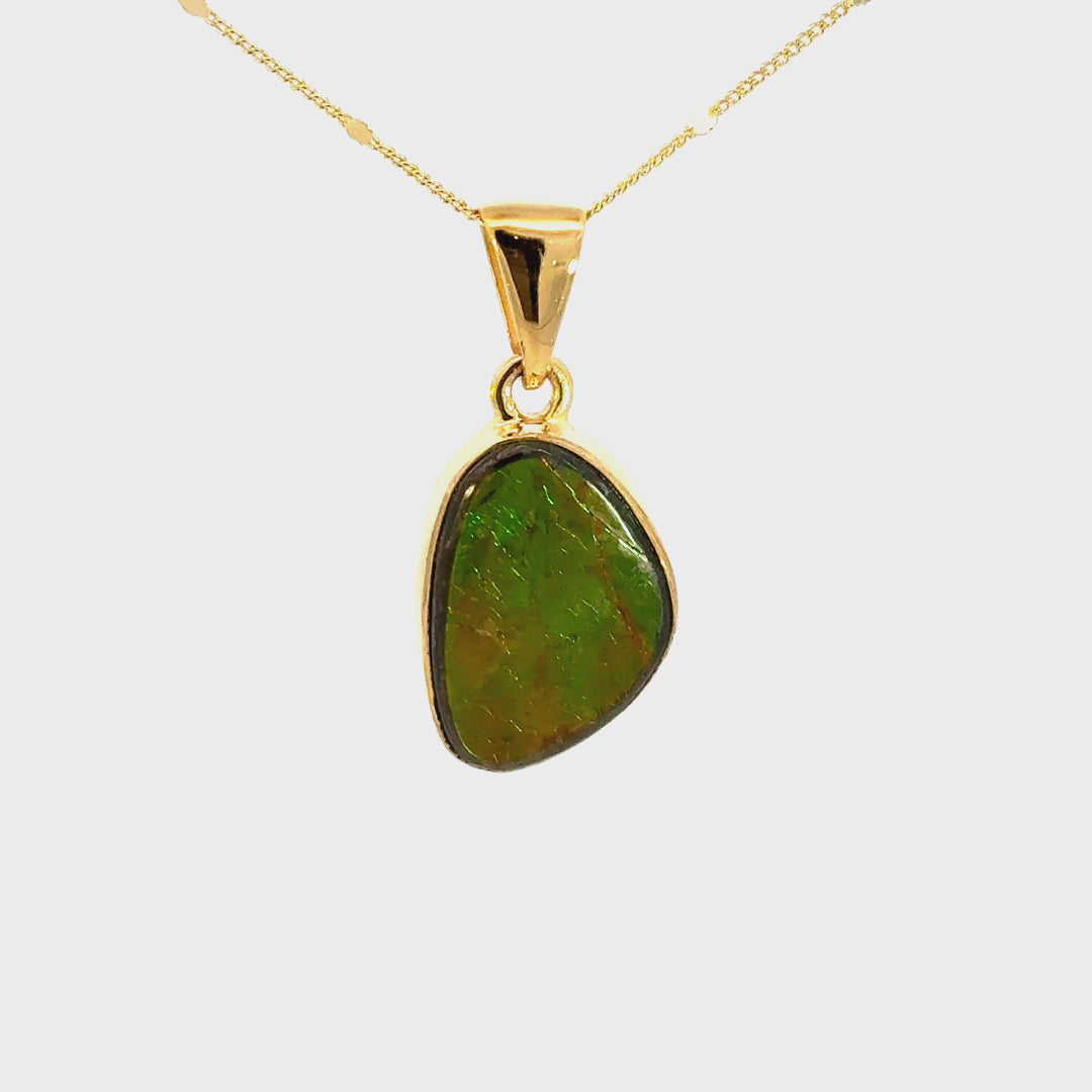 Ammolite Necklace in 18K Gold-Plated Sterling Silver