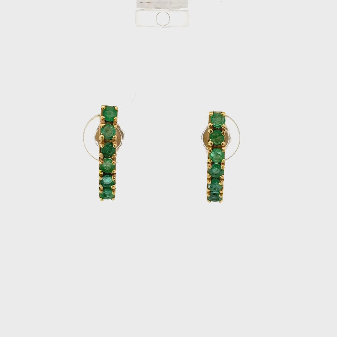 Vintage Emerald Earrings in 18K Yellow Gold