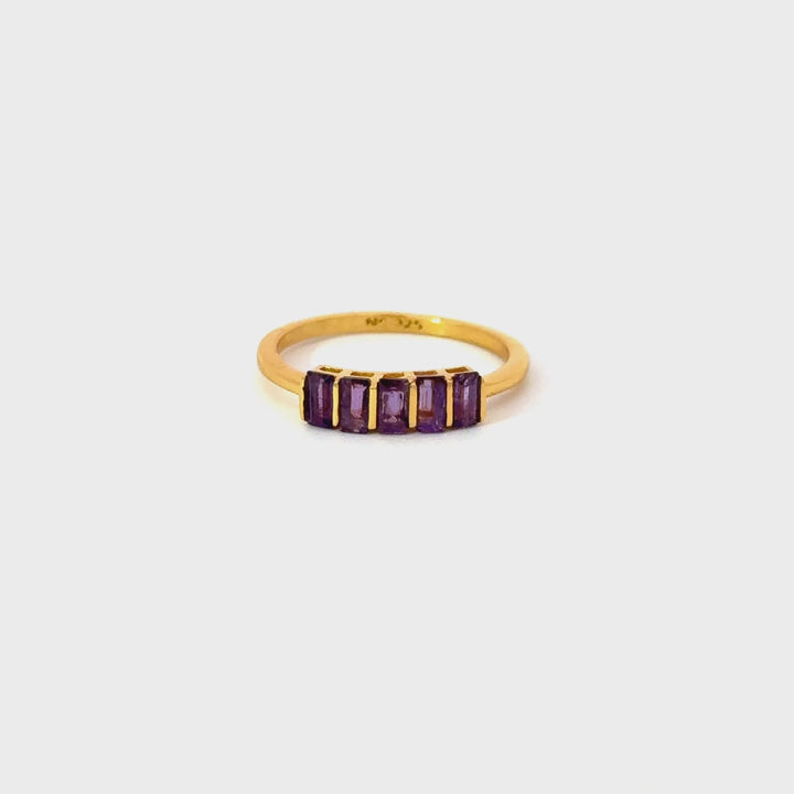 Amethyst Band Ring in Vermeil Sterling Silver