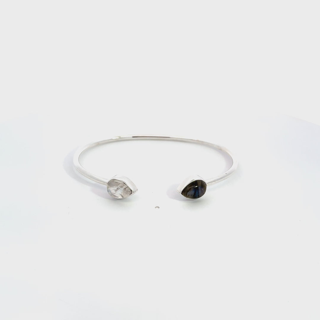Labradorite & Moonstone Bracelet in Sterling Silver