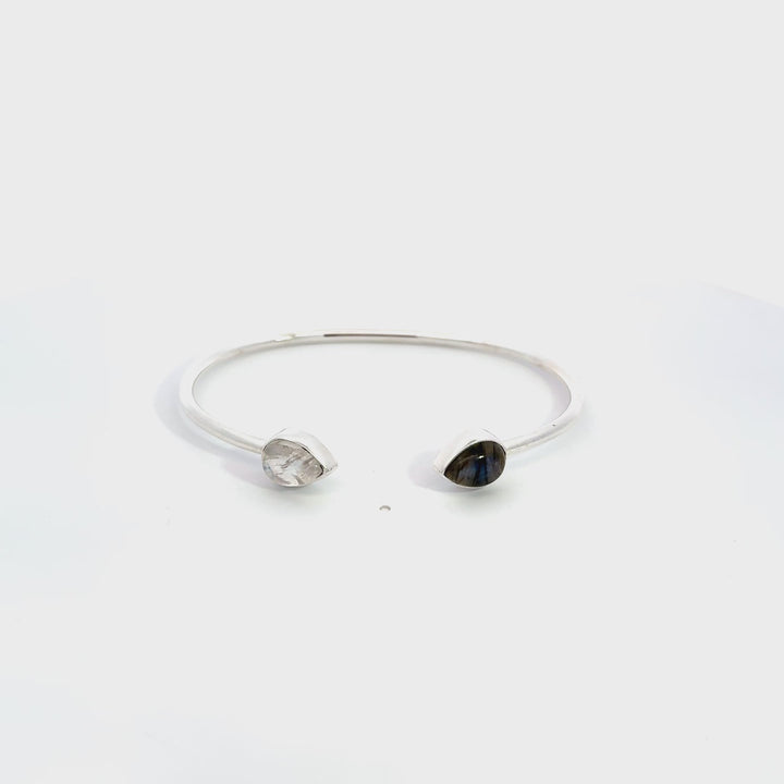 Labradorite & Moonstone Bracelet in Sterling Silver