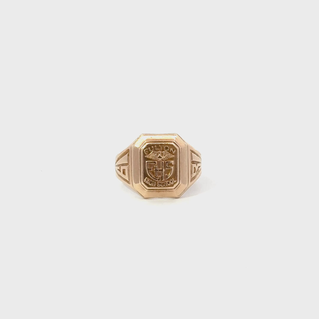 Vintage Fulton High School Class Ring in Solid 10K Yellow Gold