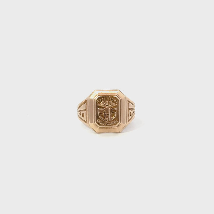 Vintage Fulton High School Class Ring in Solid 10K Yellow Gold