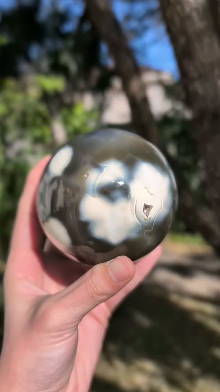Orca Agate Polished Sphere