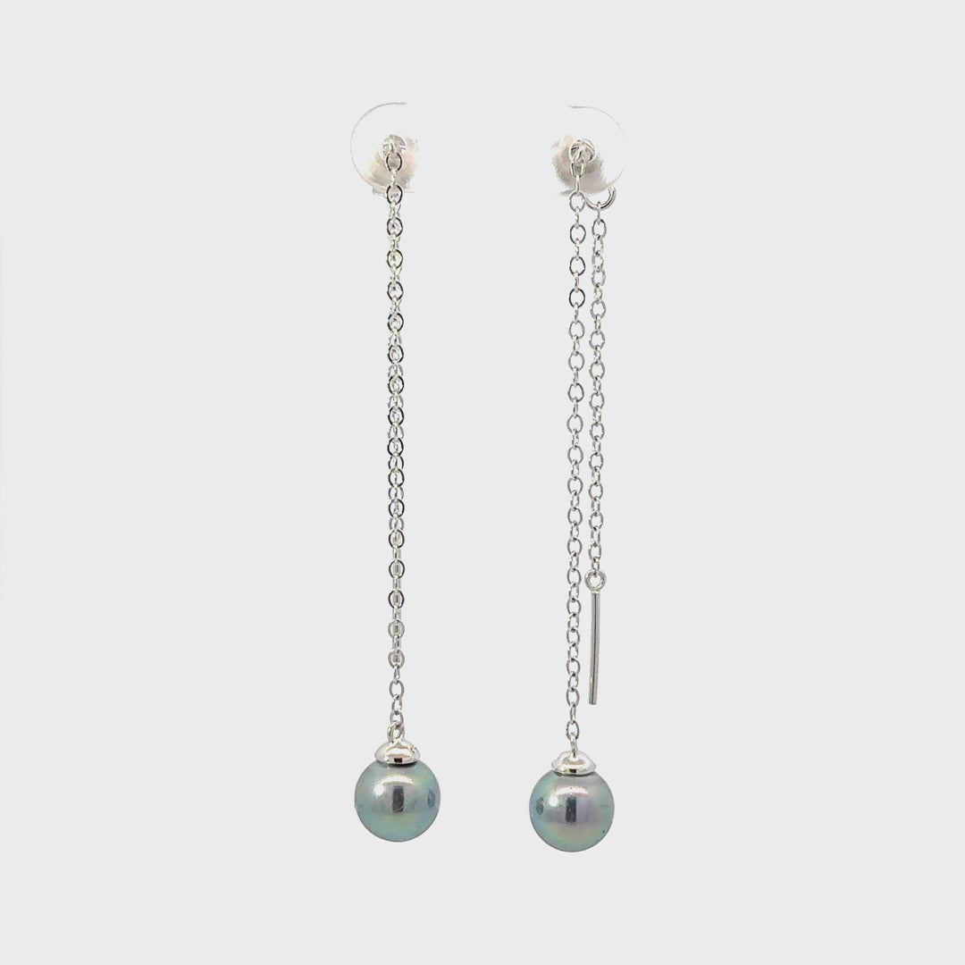 Pearl & Sterling Silver Threader Earrings