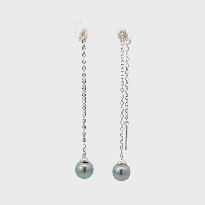 Pearl & Sterling Silver Threader Earrings