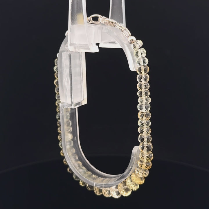 Heliodor Crystal Faceted Bracelet in Sterling Silver
