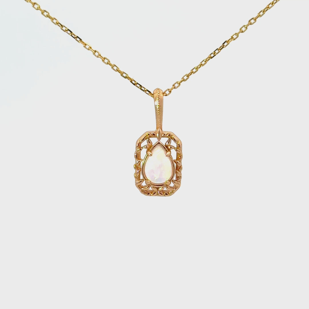 Lab Opal Necklace in Gold Over Sterling Silver