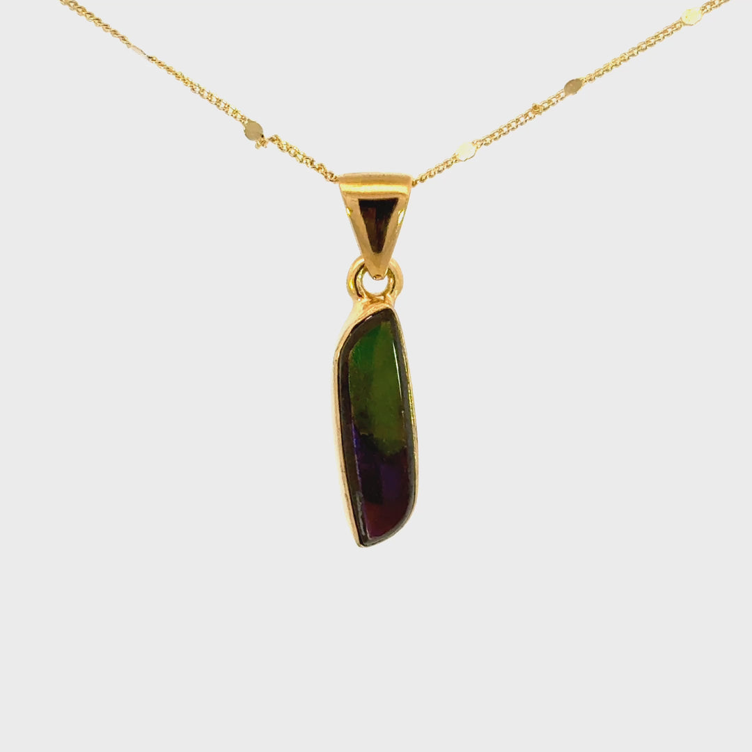 Ammolite Necklace in 18K Gold-Plated Sterling Silver