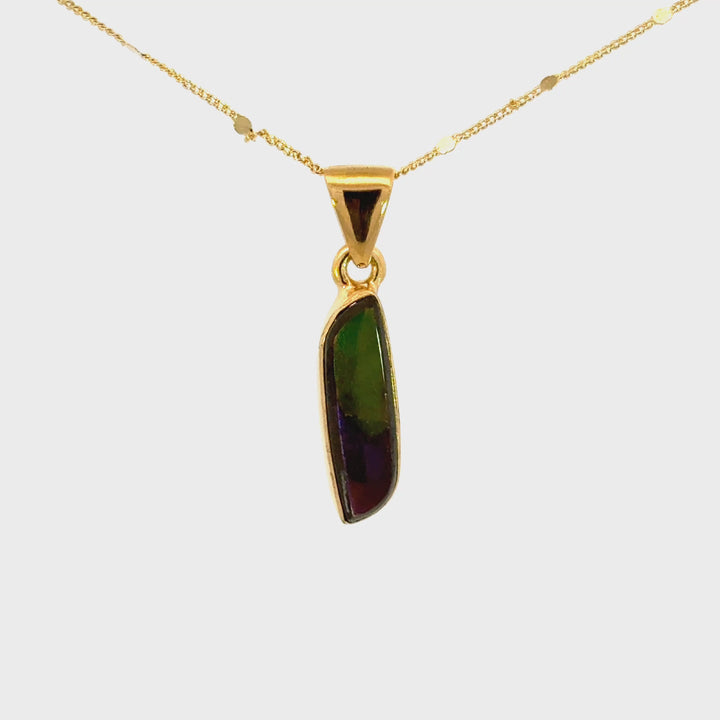 Ammolite Necklace in 18K Gold-Plated Sterling Silver