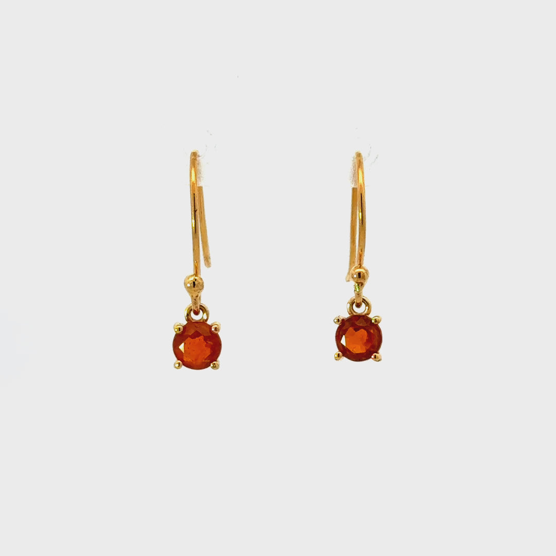 Orange Kyanite Dangle Earrings in 18K Gold over Sterling Silver