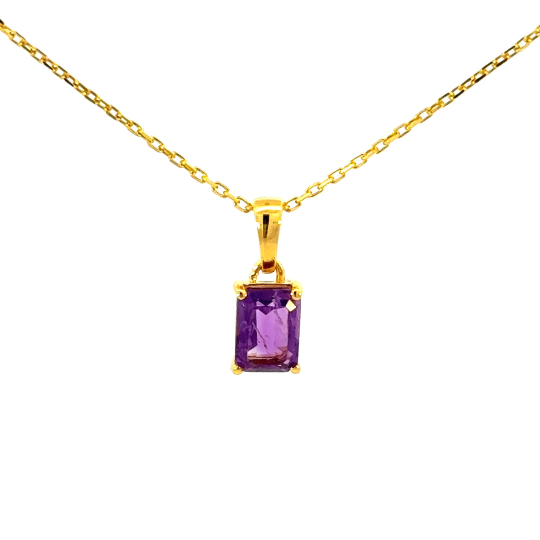 Amethyst Necklace in 18K Gold over Sterling Silver