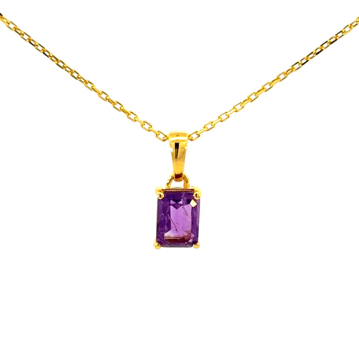 Amethyst Necklace in 18K Gold over Sterling Silver